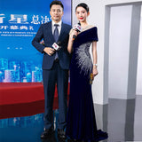 Banquet Host Body Dressing Evening Dress 2026 New Heavy Industry Trend Show Large Fish Tail Performance Dress HZ0517