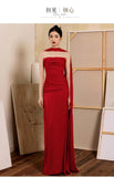 White Evening Dress Female French New High-End Temperament Light Luxury Niche Engaged Host High Piano Playing HZ0517