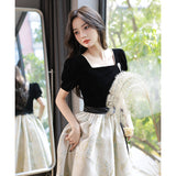 Banquet Evening Dress 2026 New Black French Annual Conference Student Graduation Party Dresses For Vocal Art Exam HZ0517