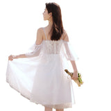 White License Small Dress 2026 New Temperament Short Fairy Elegant Thin Arm Wearing Dress HZ0517