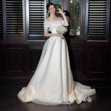 French Light Wedding Dress 2026 New Bridal Shoulder Lined With Small Yarn Welcome Wedding Dress Dress Dress HZ0517
