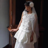French Light Wedding Dress Bridal Girl Flower Studio Dress Morning Dress Daily Certificate Registration Small White Dress HZ0517