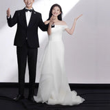 French Light Wedding Dress 2026 New Simple One-Shoulder Fish Tail Thin Sen Family Travel Photography Dream Bride Welcome Yarn HZ0517