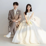French Light Wedding Dress 2026 New Bridal Simple Mori Family Super Fairy Go Out White Certificate Engagement Dress HZ0517