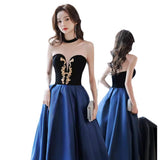 Annual Evening Dress Female Host High Sense French Solo Temperament Famous Luxury Small Art Examination Performance Service Summer HZ0517