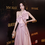 Black Evening Dress 2026 New Summer Ding Noodle Dress Female Breasts Long Company Graduation Dress HZ0517