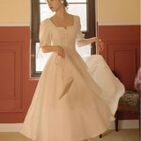 White Dress Dress Women's Summer French Retro Registration Card Small White Dress Party Dress HZ0517