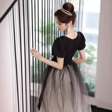 Black Evening Dress Women 2026 New Fashion Temperament Host Dress Piano Performance Art Fairy Dress HZ0517