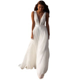 White Sleeveless Beach Beach Trip Light Wedding Dress Bridal Outdoors Show Back Sexy Photography Dress HZ0517