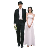 French Travel Shoots The Fasint Face Light Wedding Dress Bride's Niche Temperament Simple Bosom Card Small White Dress Engagement White Dress HZ0517