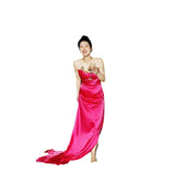 New Chinese Bridal Tset Bra Light Wedding Dress Red Evening Dress Vintage Yarn Showing Skinny Tail Morning Robe HZ0517