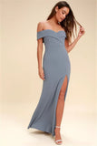 Station-Style Texture With A Word-In-One Sexy Bare Back Collared Tective-Style Open-Fork Dress Long Skirt Drag Skirt HZ0517